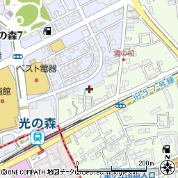 熊本県菊池郡菊陽町津久礼3093周辺の地図