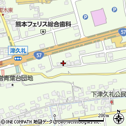 熊本県菊池郡菊陽町津久礼2516-14周辺の地図