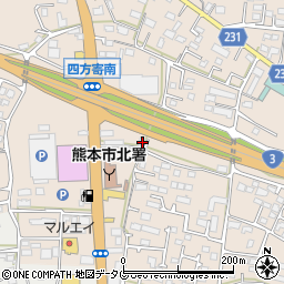熊本県熊本市北区四方寄町536-2周辺の地図