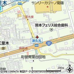 熊本県菊池郡菊陽町津久礼2417-2周辺の地図