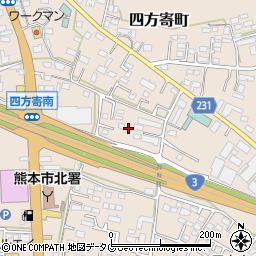 熊本県熊本市北区四方寄町周辺の地図
