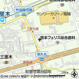 熊本県菊池郡菊陽町津久礼2421-3周辺の地図