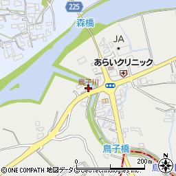 鳥子川周辺の地図