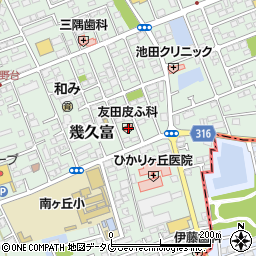 友田皮膚科医院周辺の地図