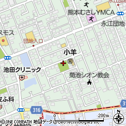 永江西公園周辺の地図