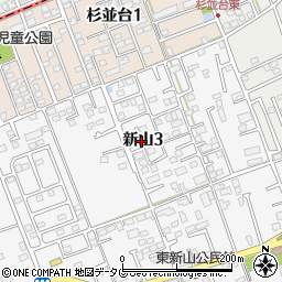 熊本県菊池郡菊陽町新山3丁目周辺の地図