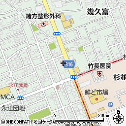 熊本銀行合志支店 ＡＴＭ周辺の地図