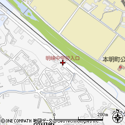 明峰中学校入口周辺の地図