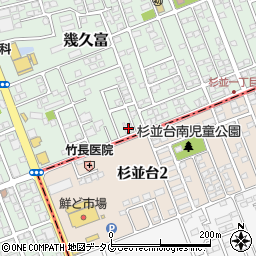 熊本県合志市幾久富1656-100周辺の地図
