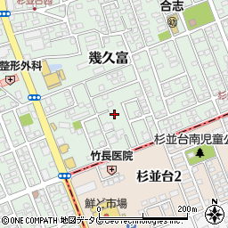 熊本県合志市幾久富1656-29周辺の地図