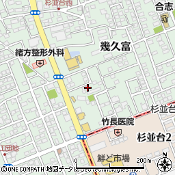 熊本県合志市幾久富1656-462周辺の地図