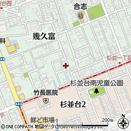 熊本県合志市幾久富1656-109周辺の地図