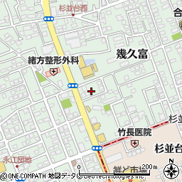 熊本県合志市幾久富1656-708周辺の地図
