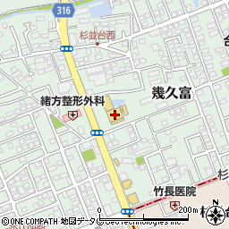 熊本県合志市幾久富1656-33周辺の地図