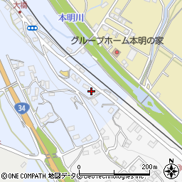 長崎県諫早市下大渡野町22周辺の地図