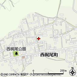熊本県熊本市北区西梶尾町周辺の地図