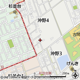 熊本県菊池郡菊陽町沖野4丁目12-3周辺の地図