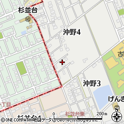 熊本県菊池郡菊陽町沖野4丁目12-15周辺の地図