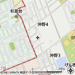 熊本県菊池郡菊陽町沖野4丁目12-22周辺の地図