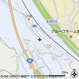 長崎県諫早市下大渡野町45周辺の地図