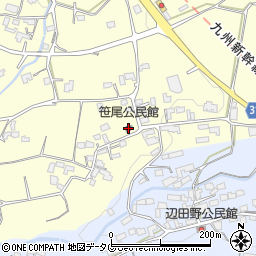 笹尾公民館周辺の地図