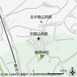 中尾公民館周辺の地図