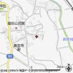 熊本県熊本市北区植木町鐙田周辺の地図