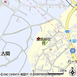 熊本県熊本市北区植木町木留周辺の地図