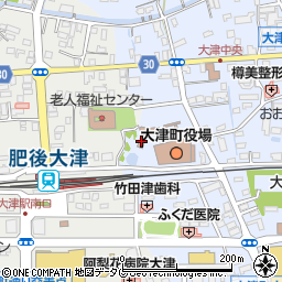大津町役場　企業振興課周辺の地図