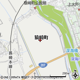 長崎県諫早市猿崎町周辺の地図