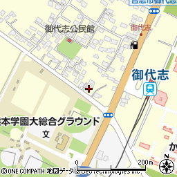 熊本県合志市御代志1758-8周辺の地図