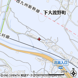 長崎県諫早市下大渡野町1416周辺の地図