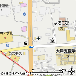 熊本県菊池郡大津町室1724-1周辺の地図