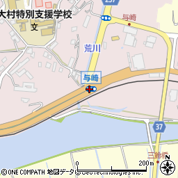 与崎周辺の地図