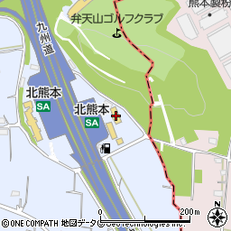 九州自動車道　北熊本ＳＡ下り周辺の地図