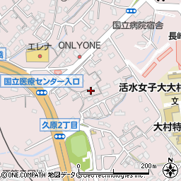 長崎県大村市久原2丁目周辺の地図