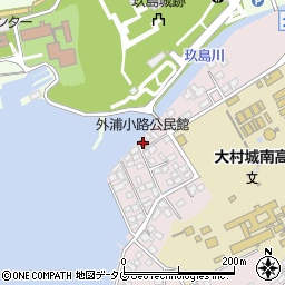 外浦小路公民館周辺の地図