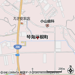 長崎県長崎市琴海戸根町周辺の地図