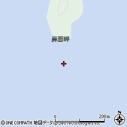 鼻面岬周辺の地図