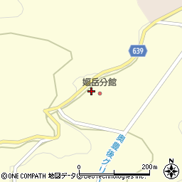 竹田市　嫗岳分館周辺の地図