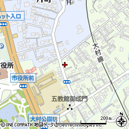 大村玖島郵便局周辺の地図