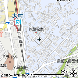 長崎県大村市武部町266-1周辺の地図