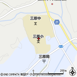 三原村立三原小学校周辺の地図