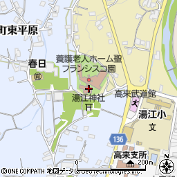湯江修道院周辺の地図