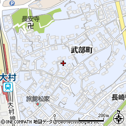 長崎県大村市武部町457-3周辺の地図