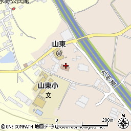 熊本市役所北区役所　北区役所関係機・関山東地域コミュニティセンター周辺の地図