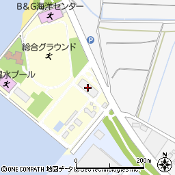 長洲町役場　水道課周辺の地図