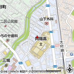 長崎県大村市西三城町周辺の地図