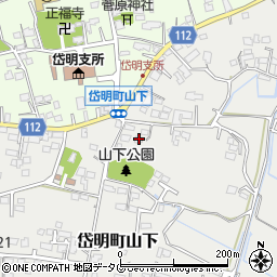熊本県玉名市岱明町山下377周辺の地図
