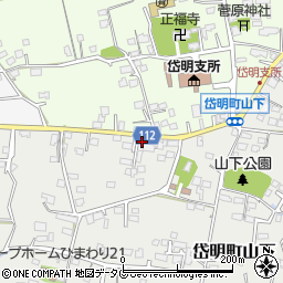 熊本県玉名市岱明町山下204周辺の地図